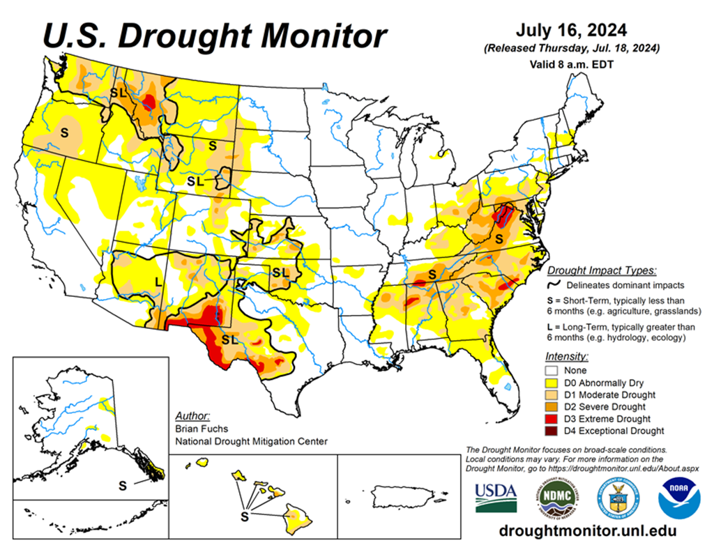 20.55% of the Lower 48 States are in Drought