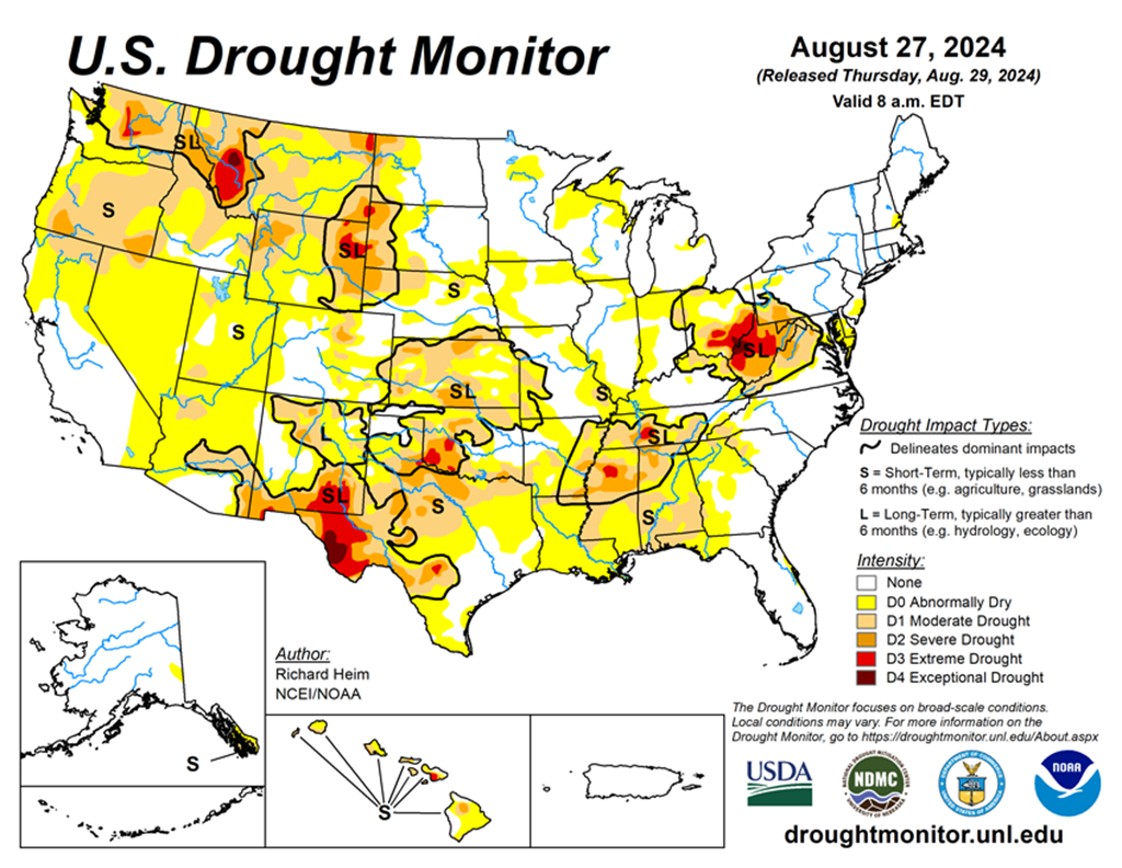 27.70% of the Lower 48 States are in Drought