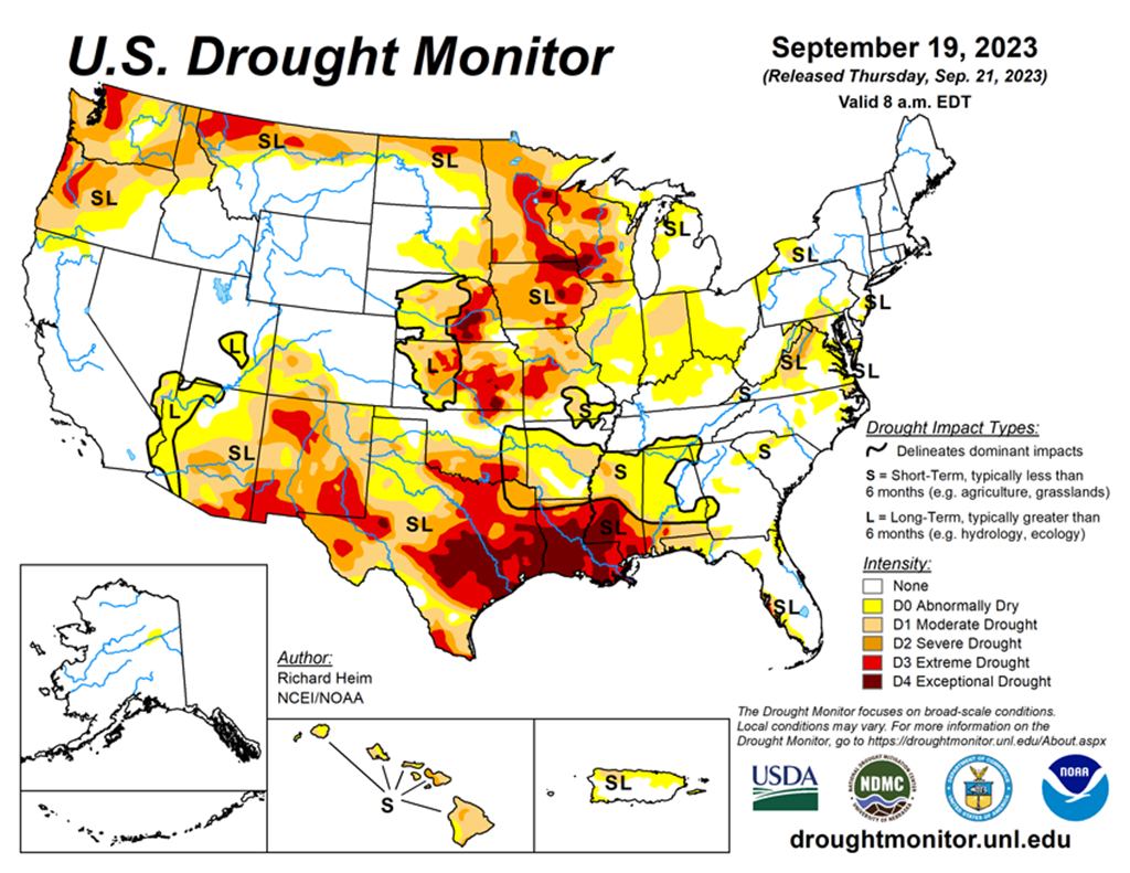 45% of U.S. Cattle are in Drought Areas this Week