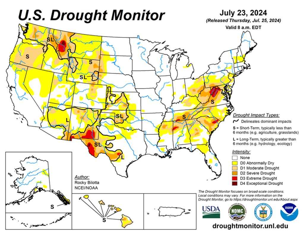 19.97% of the Lower 48 States are in Drought