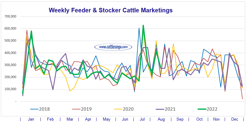 Weekly Feeder & Stocker Cattle Marketings for week ending 8/13/22