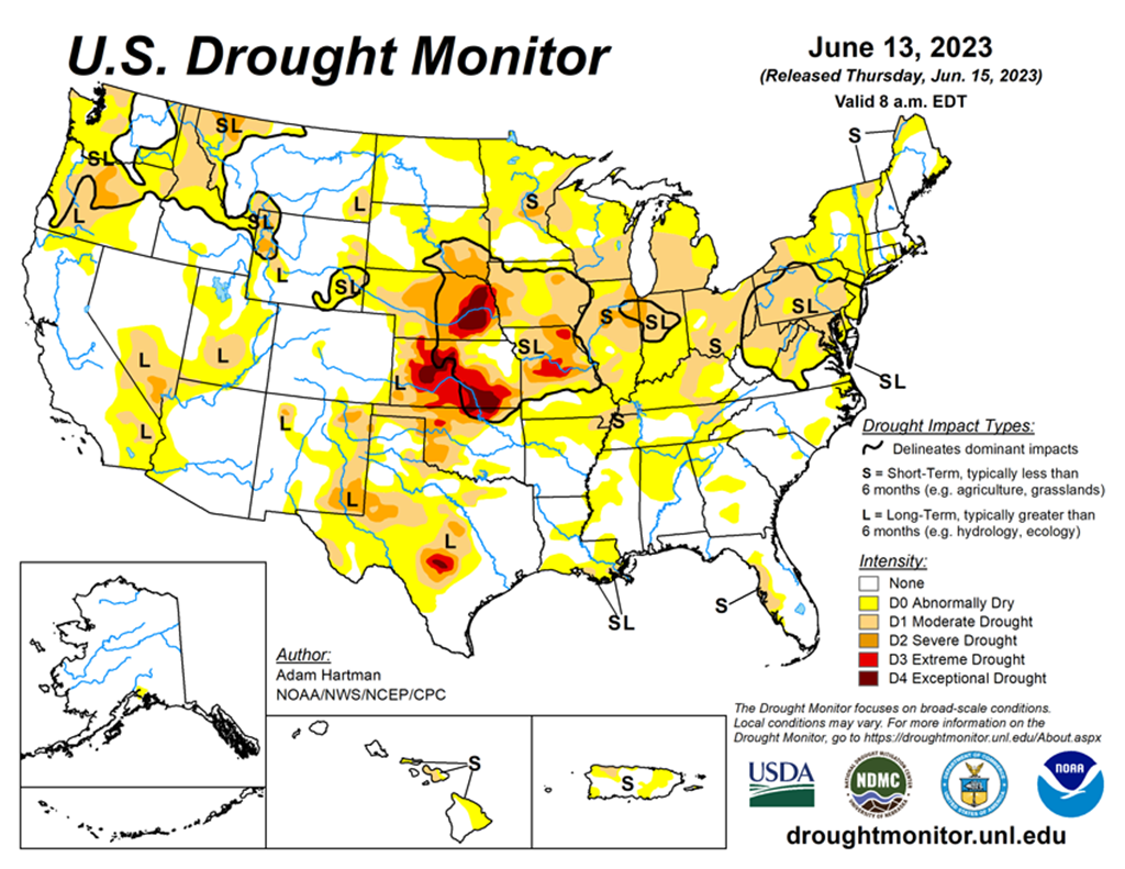 Drought Worsened in the Midwest; Also parts of the Pacific Northwest and Southeast