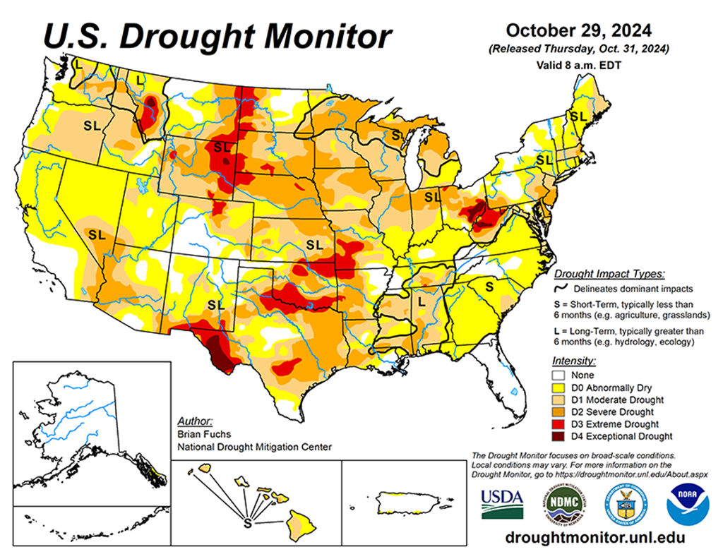 54.08% of the Lower 48 States & 62% of Cattle Areas are in Drought