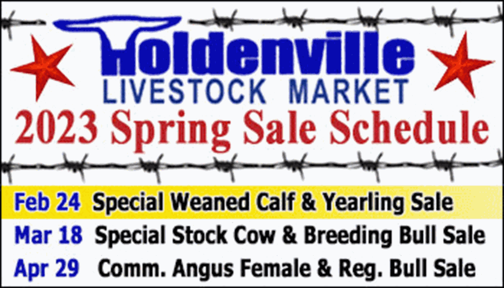SS-Holdenville Livestock Market Spring Sale Schedule-04-29-2023