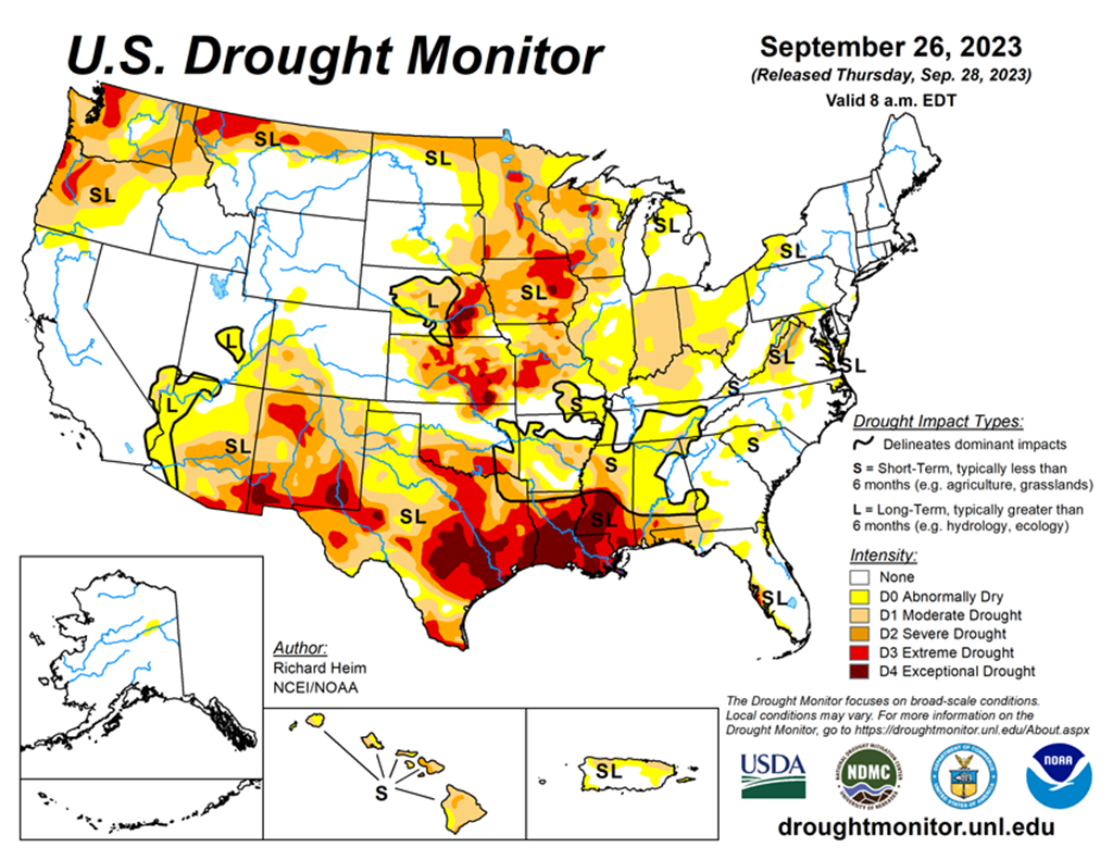 46% of U.S. Cattle are in Drought Areas this Week... Up 1%