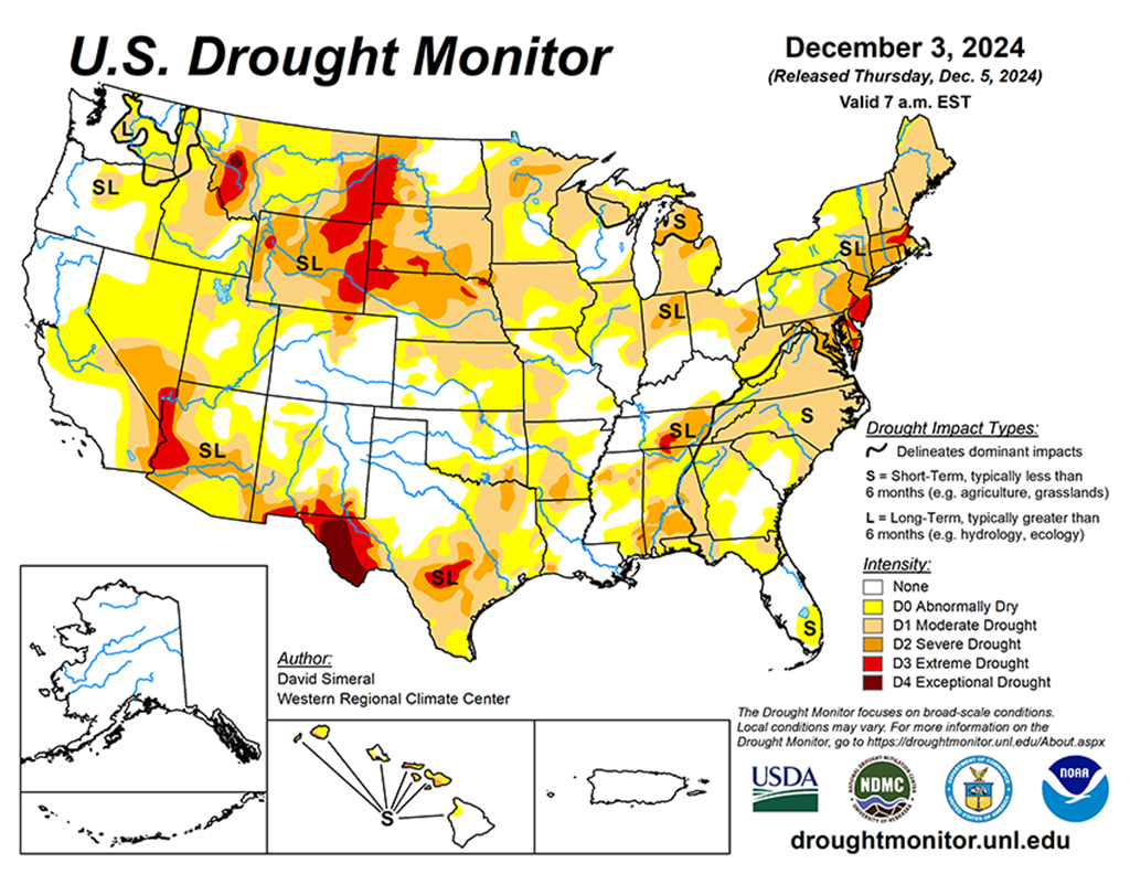 43.64% of the Lower 48 States & 40% of Cattle Areas are in Drought