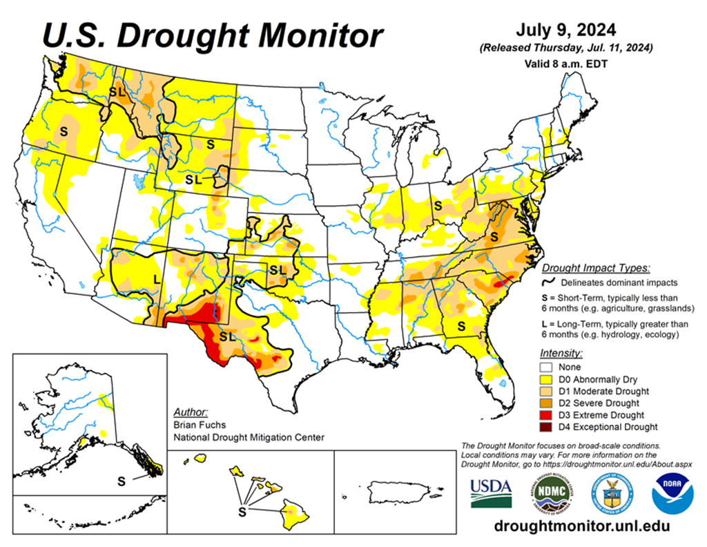 19.43% of the Lower 48 States are in Drought