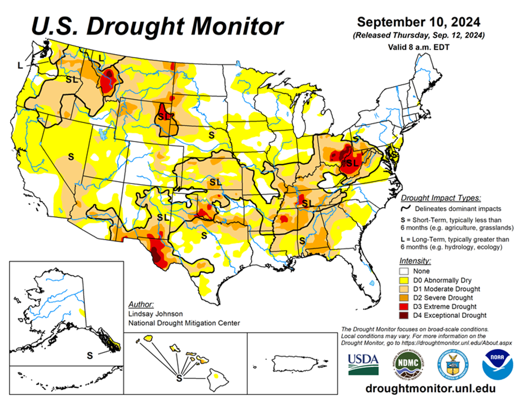 34.18% of the Lower 48 States are in Drought