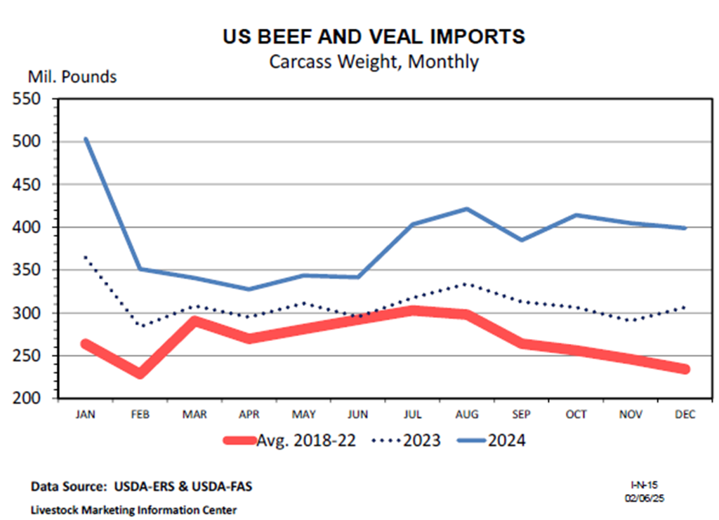 Beef Imports Surged in 2024; Exports Contracted