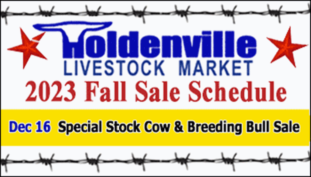 Holdenville Livestock Market December Sale Schedule
