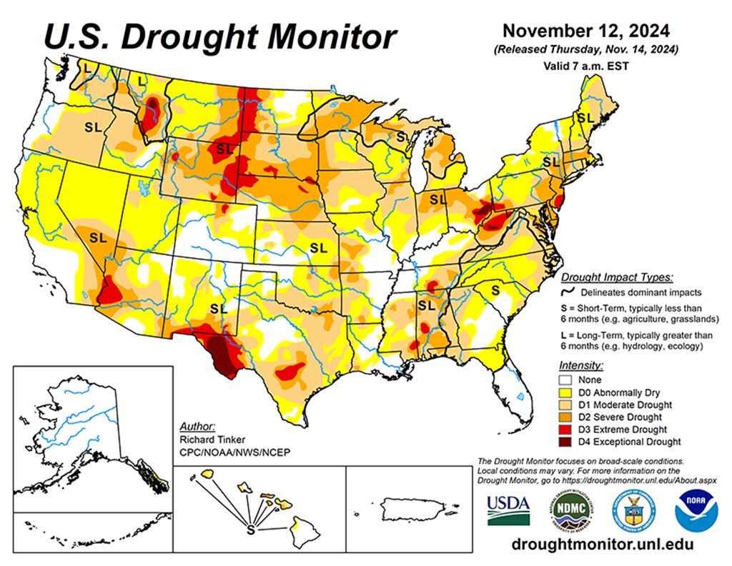 49.84% of the Lower 48 States & 49% of Cattle Areas are in Drought