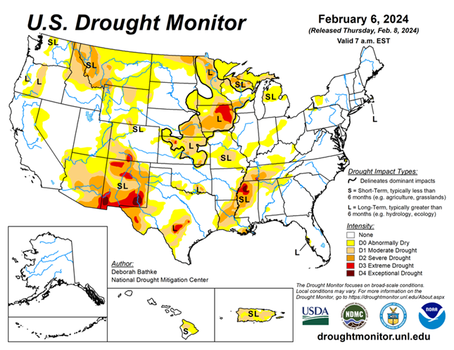 21.22% of the Lower 48 States are in Drought compared to 23.52% Last ...